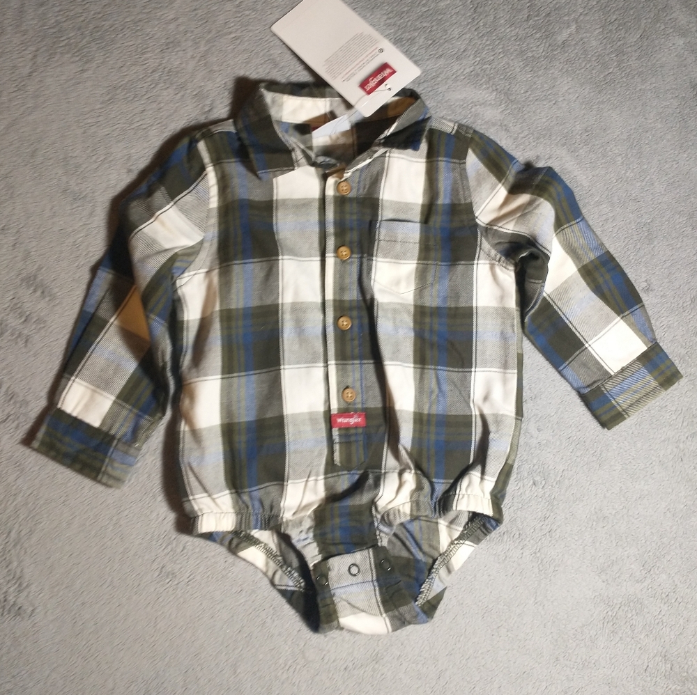 NWT Wrangler (RN#19747) Button-Down Long-Sleeved Onesie - Size 24M